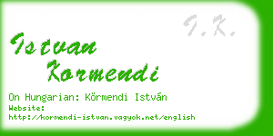 istvan kormendi business card